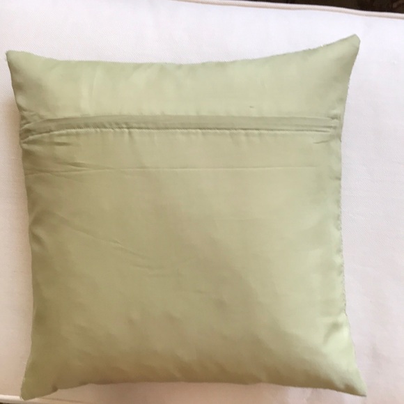 Bombay citrine green toss pillow 16” square - Picture 2 of 4
